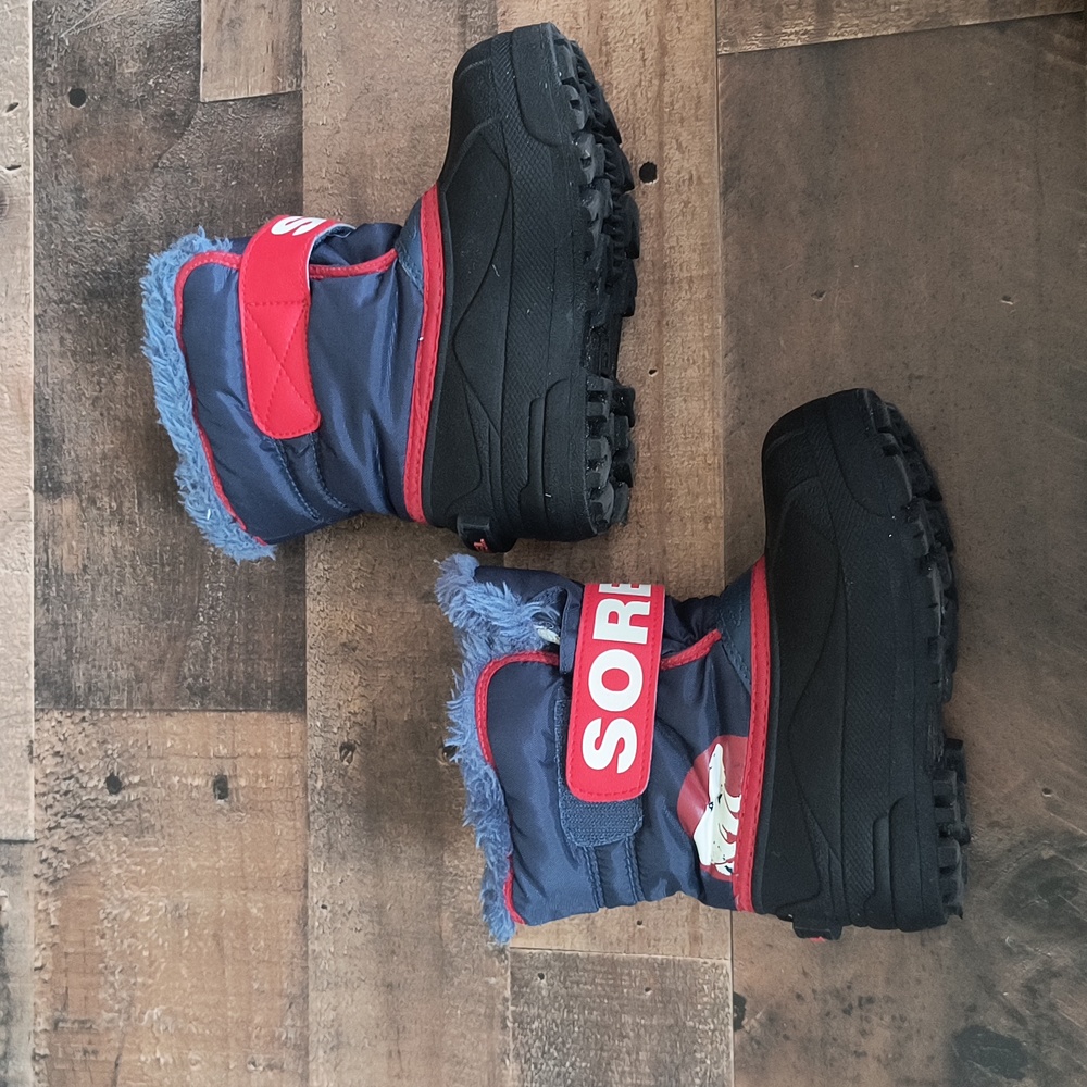 Sorel Kids' Blue and Red Snow Boots